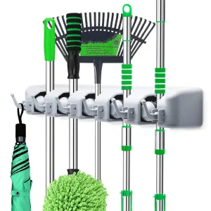 0199 5-Layer Multipurpose Wall Mounted Organizer Mop And Broom Holder