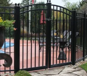 10' Aluminum Ornamental Double Swing Gate - Flat Top Series A - Over Arch