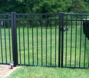 11' Aluminum Ornamental Single Swing Gate - Flat Top Series A - No Arch