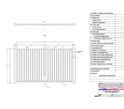 120" x 48" Flat Top Double Drive Gate