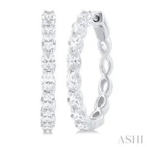 14KW Pear Shape East-West Diamond Fashion Hoop Earrings w/ 1.50 ctw