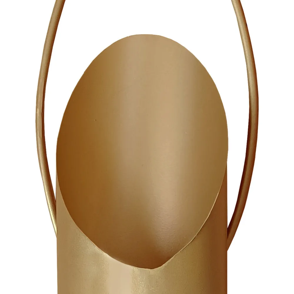 22 Inch Wall Sconce Candle Holder, Modern Tulip Shape, Set of 2, Matte Gold Frame By The Urban Port