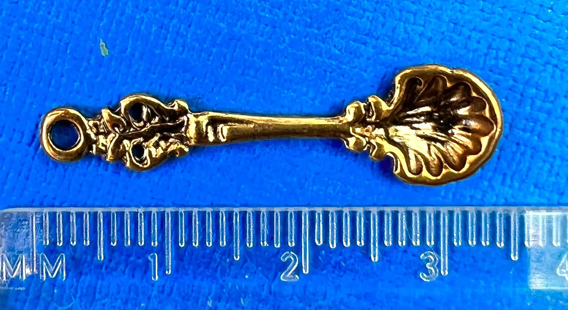 3 Little Gold Tone 3cm Ornamental Spoon Charms