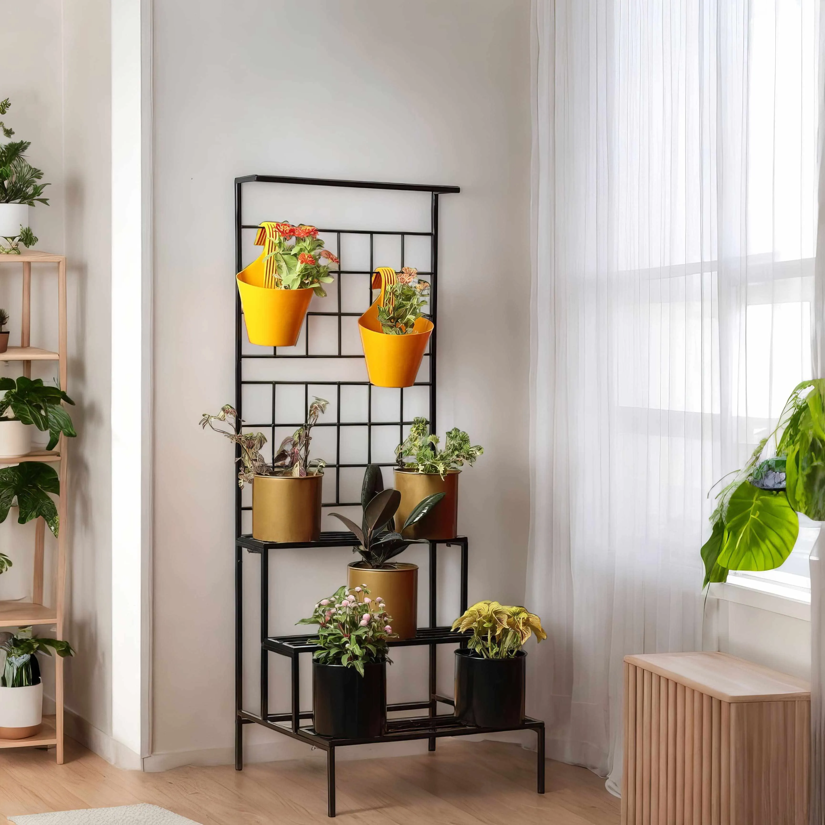 3-Tier Plant Stand Rack, Hanging Flower Pot Holder