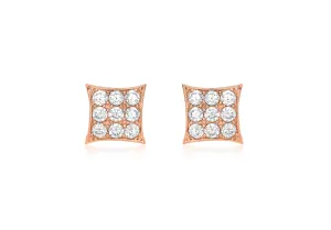 9ct Rose Gold  CZ Stud Earrings