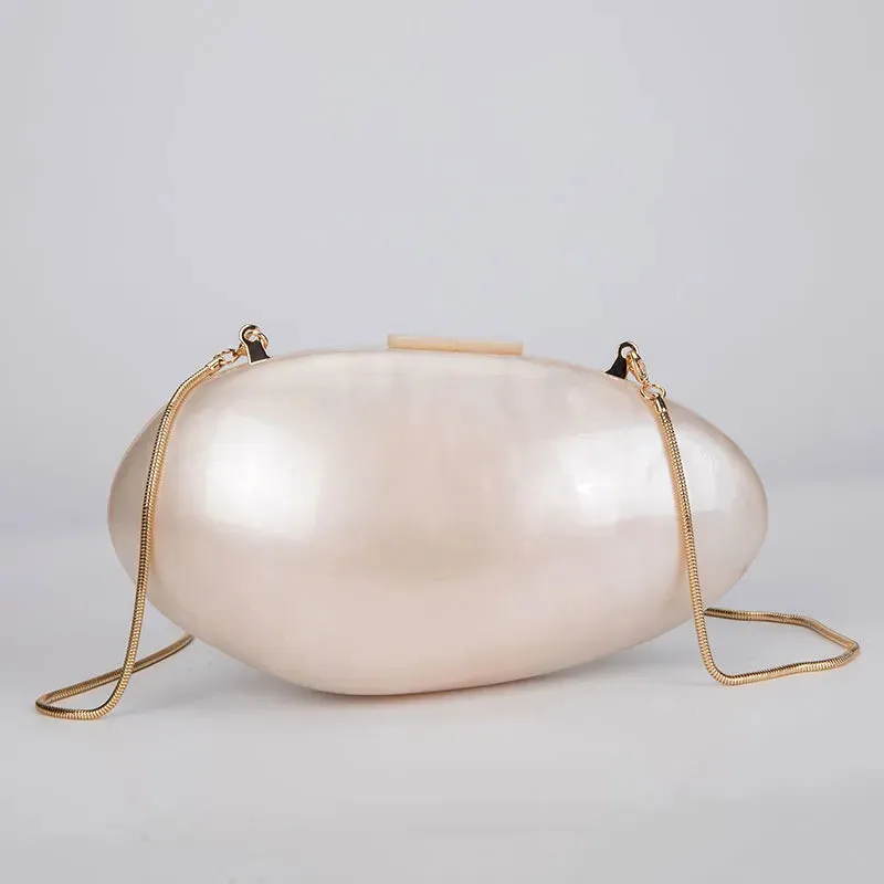 A Shell Acrylic Mini Clutch Bag