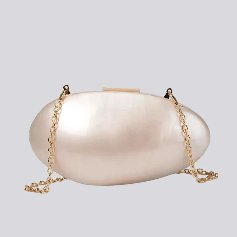 A Shell Acrylic Mini Clutch Bag