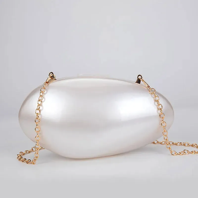 A Shell Acrylic Mini Clutch Bag