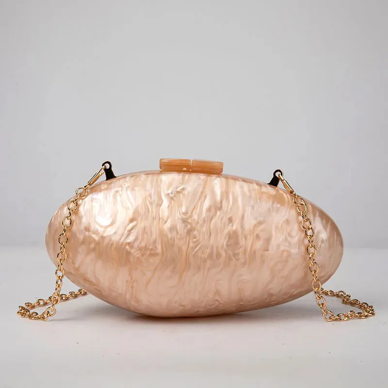 A Shell Acrylic Mini Clutch Bag