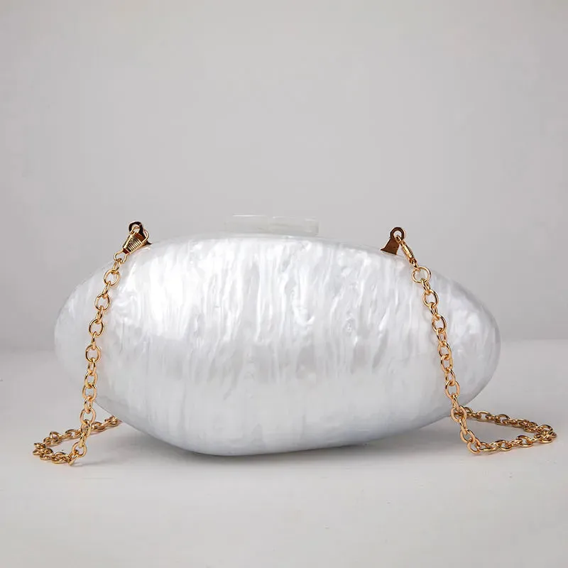 A Shell Acrylic Mini Clutch Bag