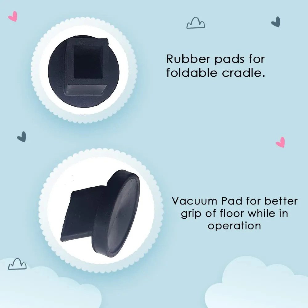 A to Z Hub Vacuum Rubber Pad For Square Pipe Baby Swing Cradle/Ghodiyu. (For Square Pipe) - Black, 4