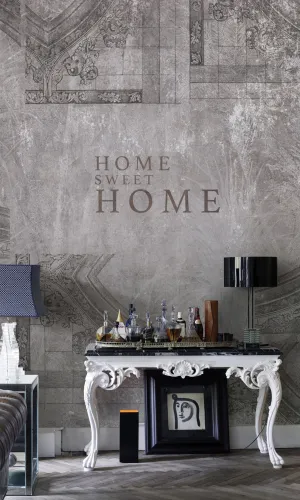 ADark Grey Arched Concrete Mural Wallpaper M9234 - Sample