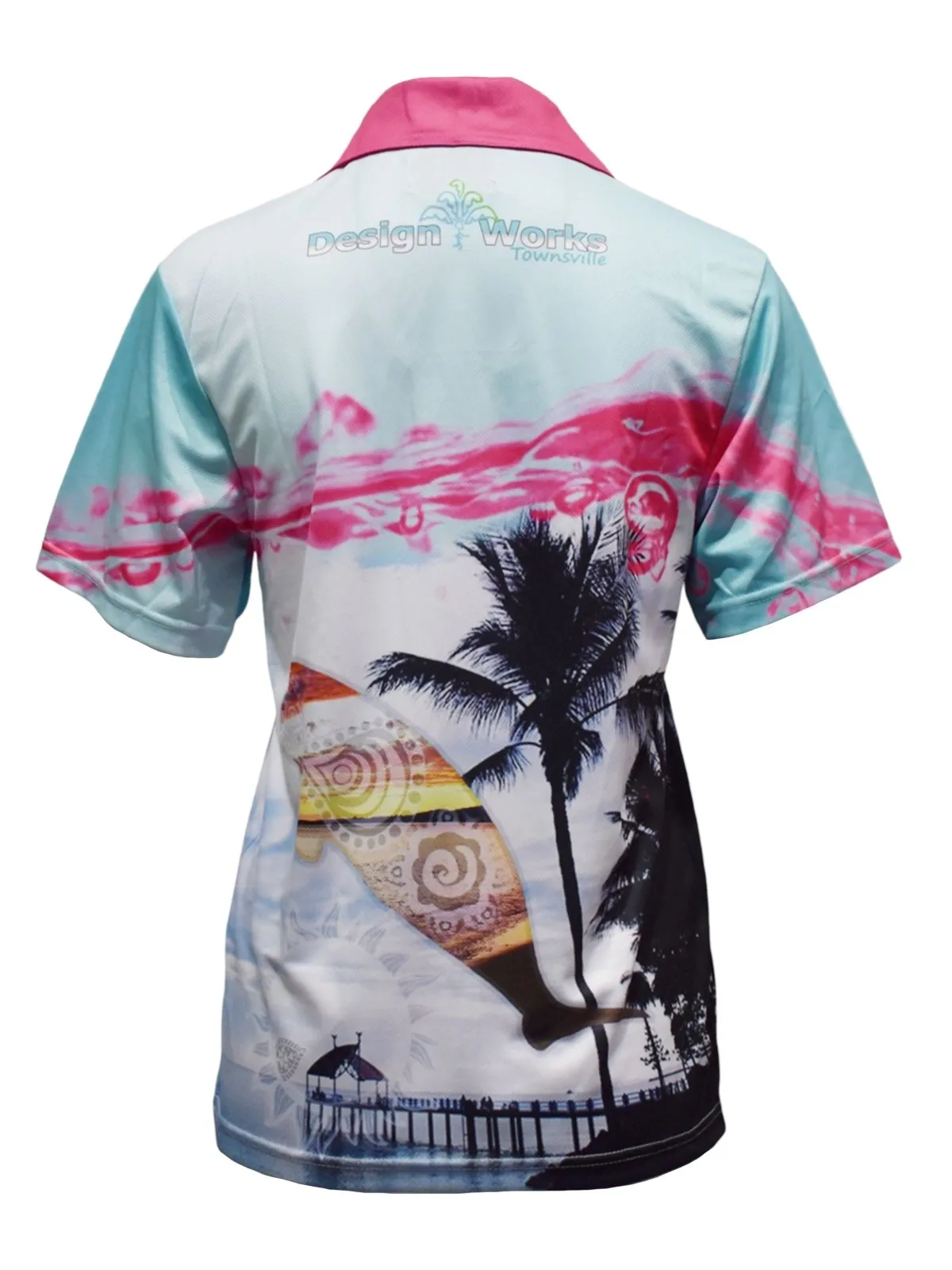 Adult Short Sleeve Fishing Shirt - Pink Jetty