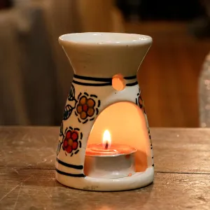 Aesthetic Flower Hand-Painted Pearl Pot Shaped Ceramic Candle Holder