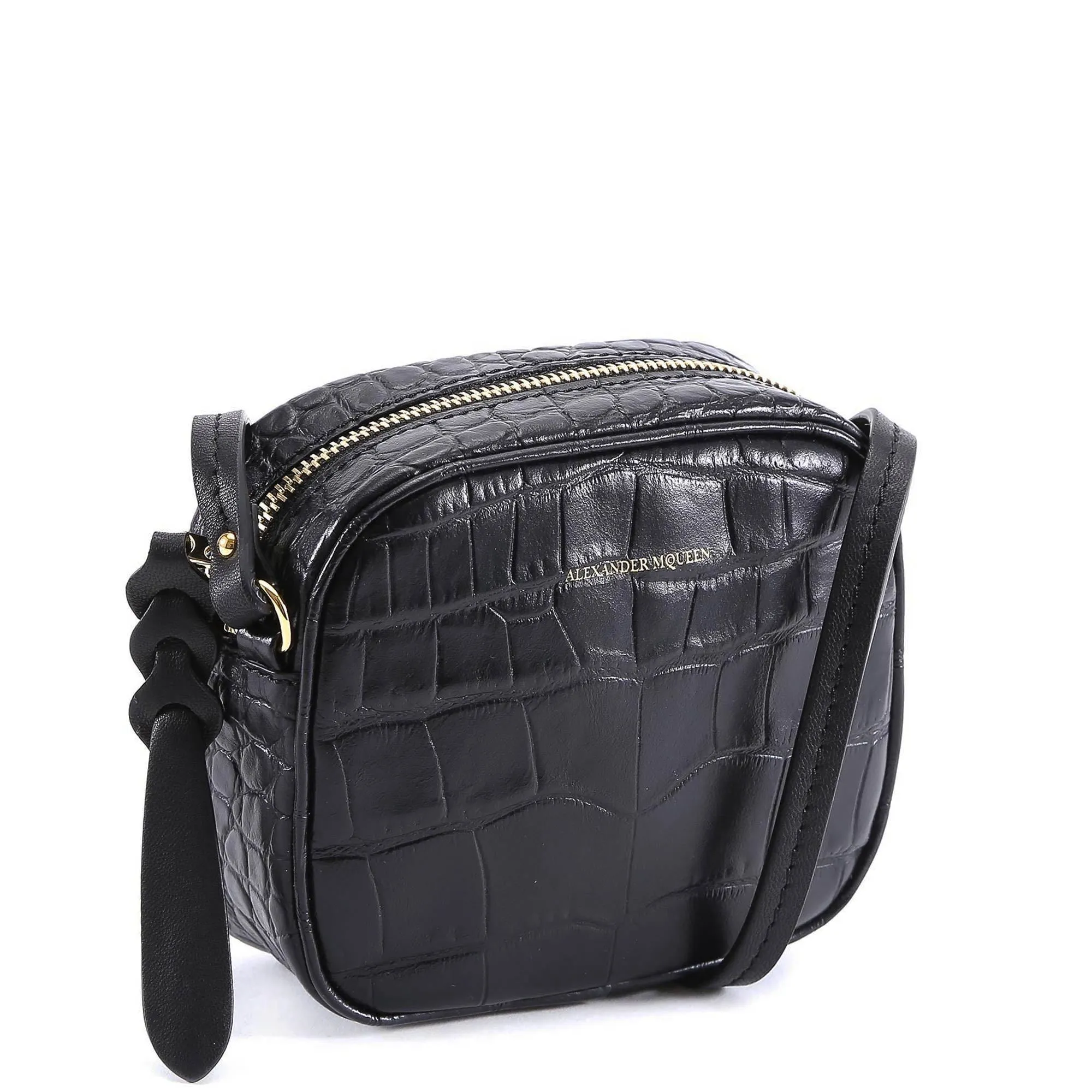 Alexander McQueen Crocodile Effect Shoulder Bag