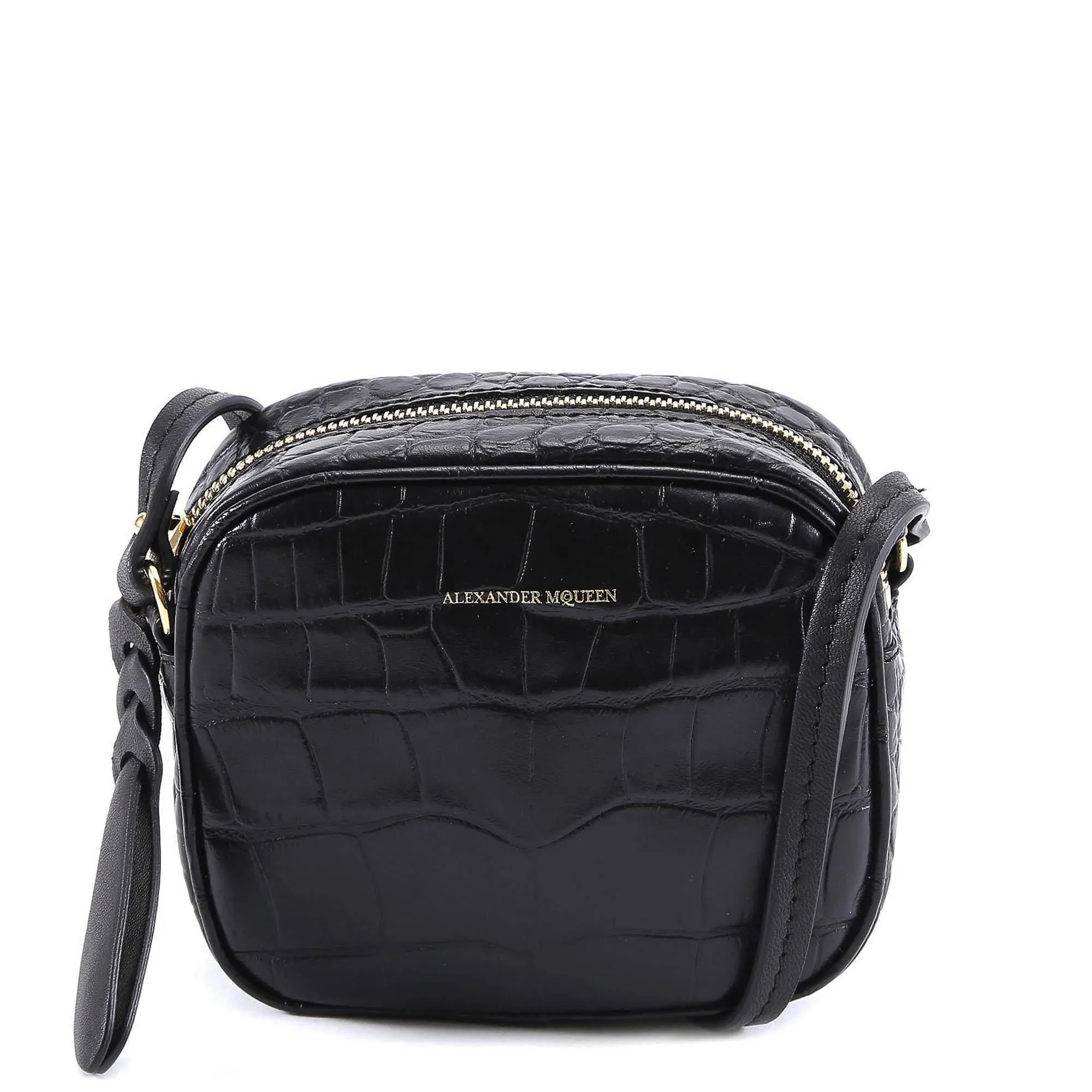 Alexander McQueen Crocodile Effect Shoulder Bag