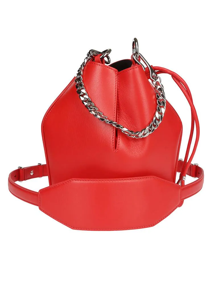 Alexander McQueen Logo Print Bucket Bag