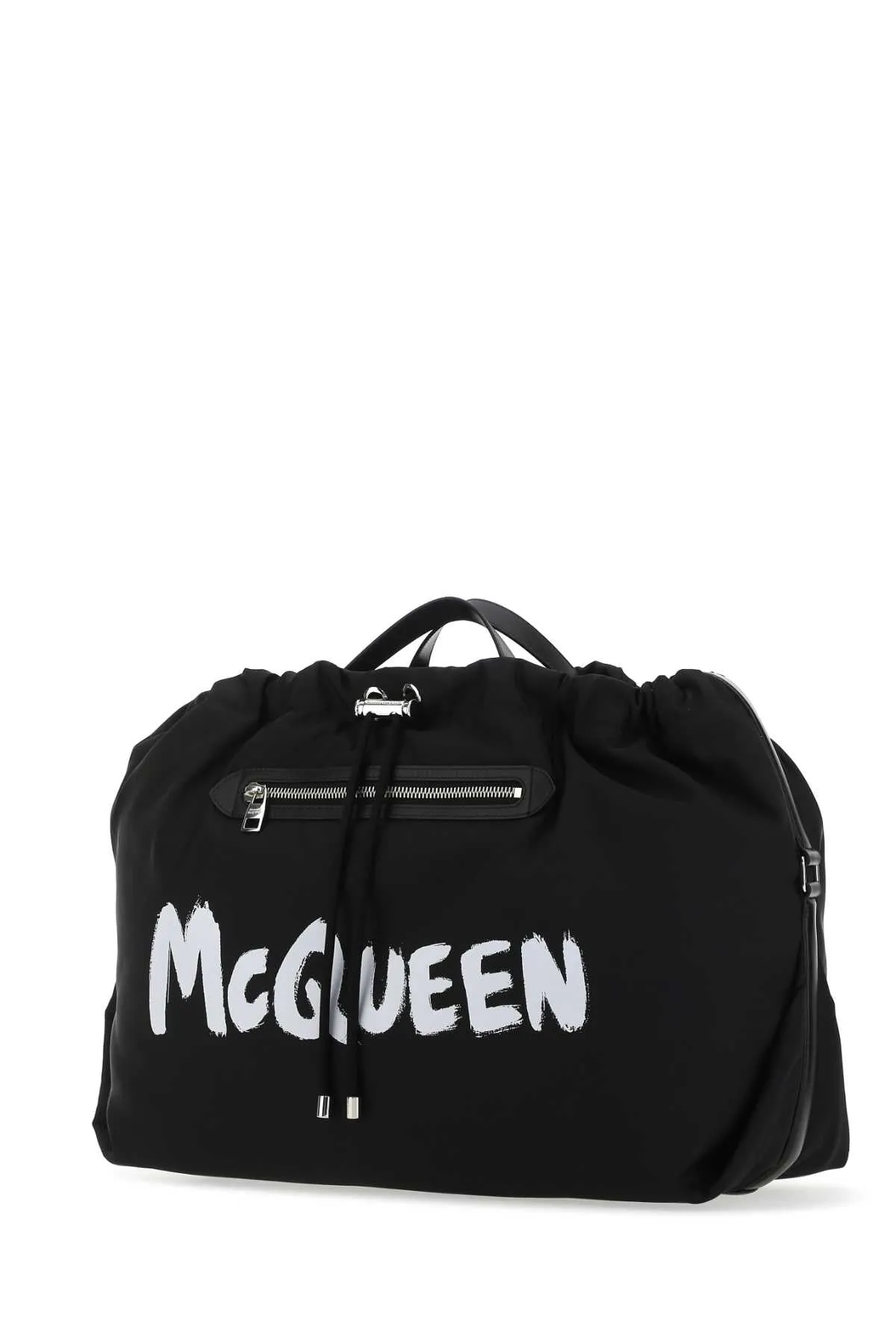 Alexander McQueen Logo Printed Drawstring Bundle Bag