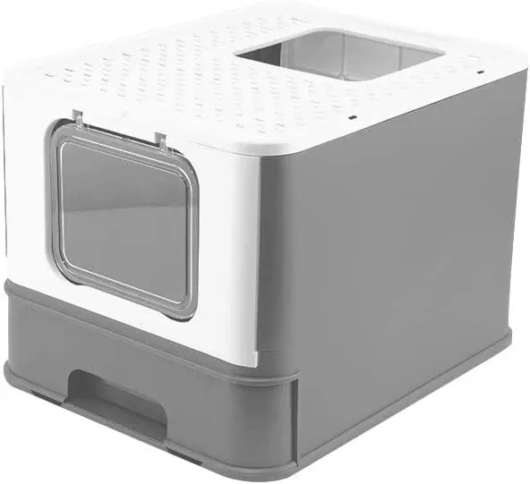 AllPetSolutions Foldable Cat litter Tray - Light Grey