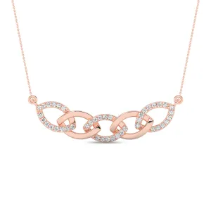 Alternating Diamond Cascade Link Necklace rose gold replica