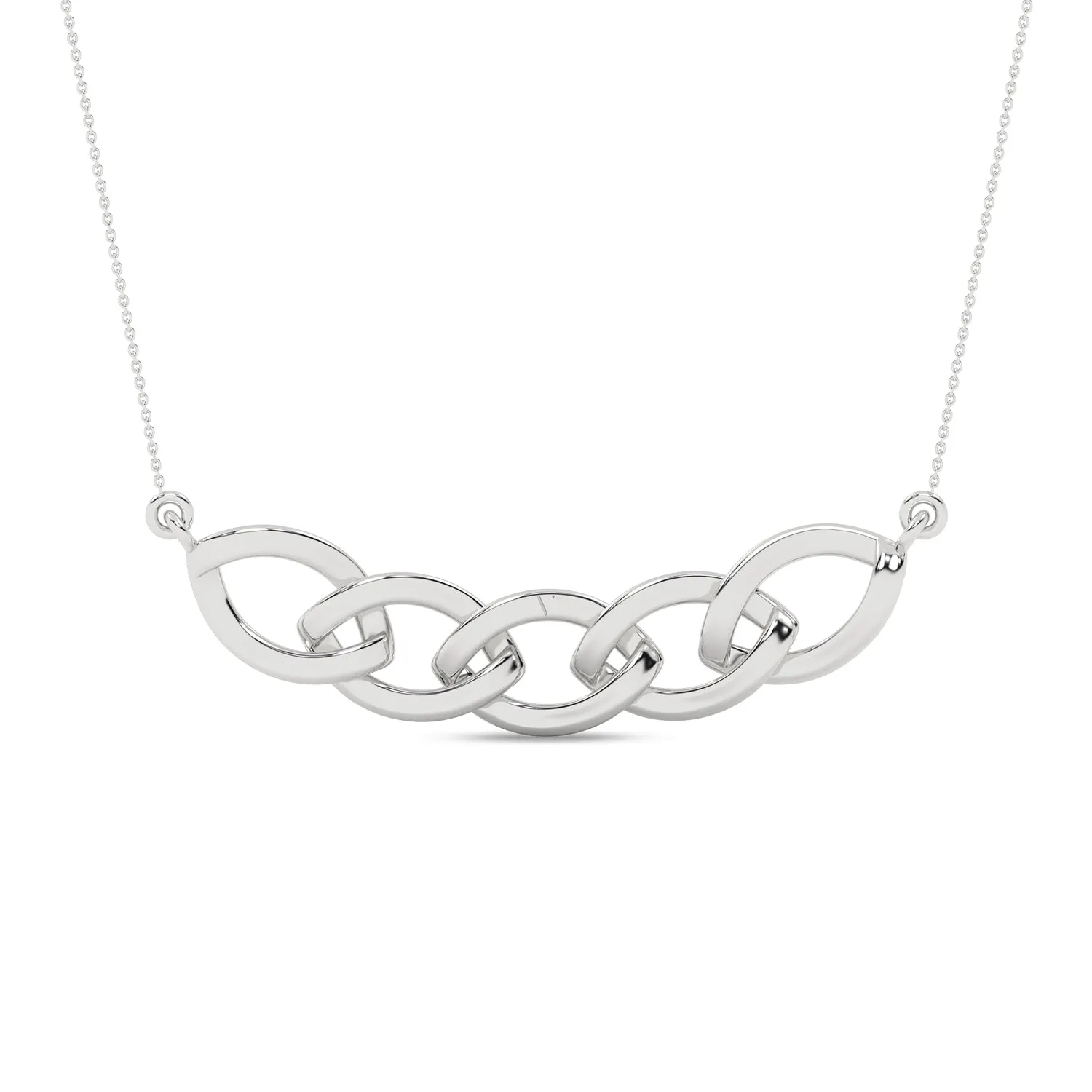 Alternating Diamond Cascade Link Necklace