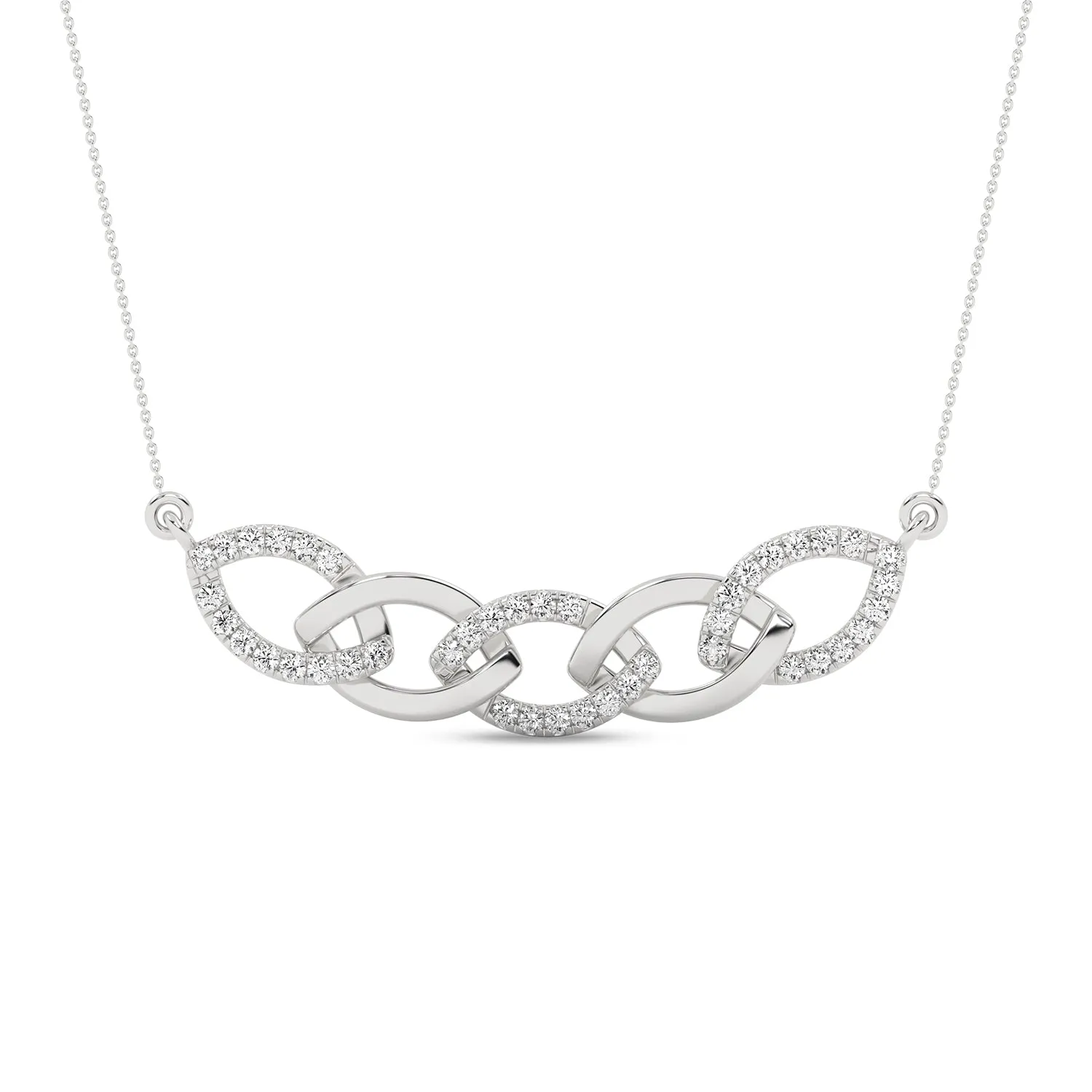 Alternating Diamond Cascade Link Necklace