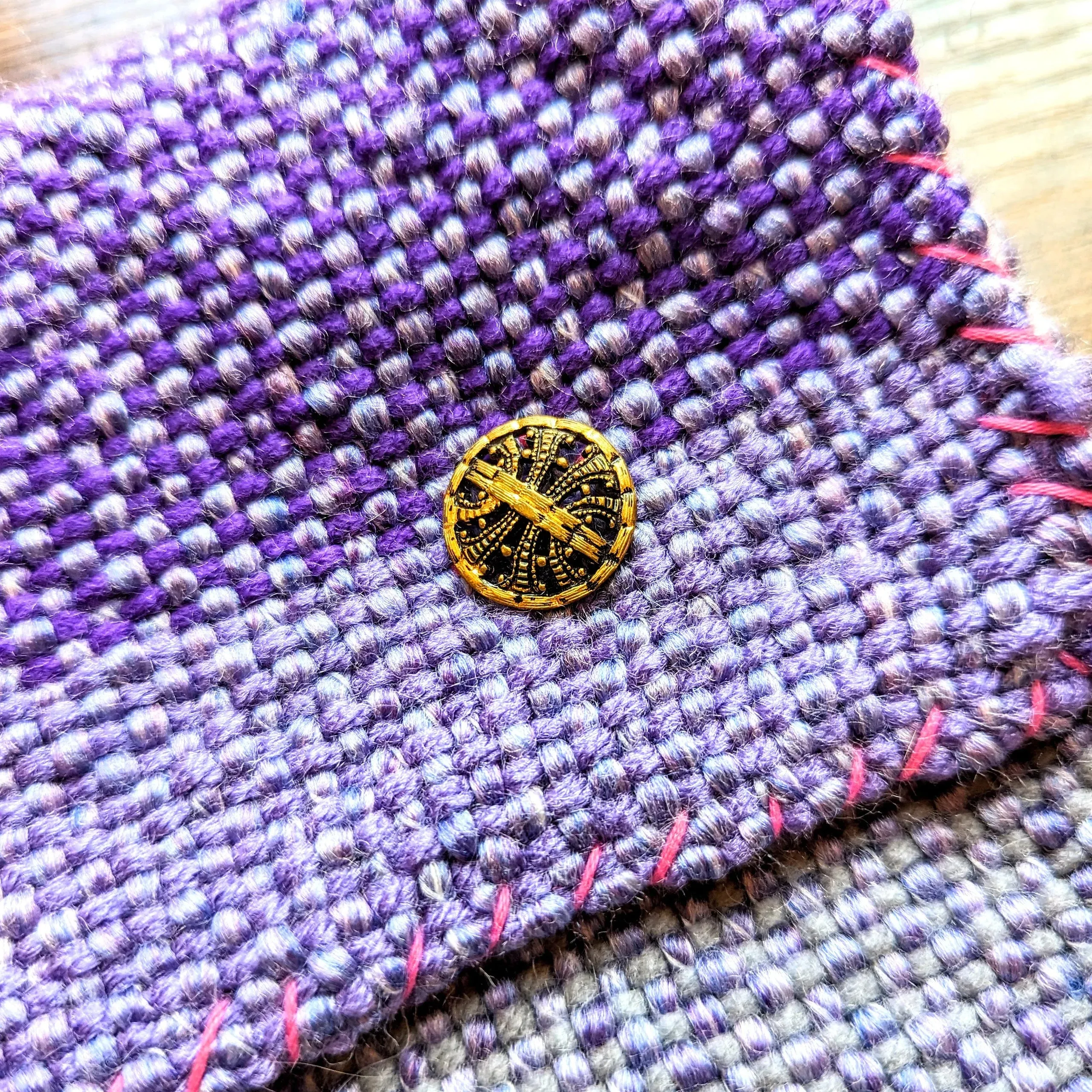 Amethyst Vintage Brass Button Ipad Sleeve