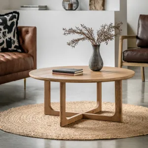 Amos Craft Round Coffee Table Natural