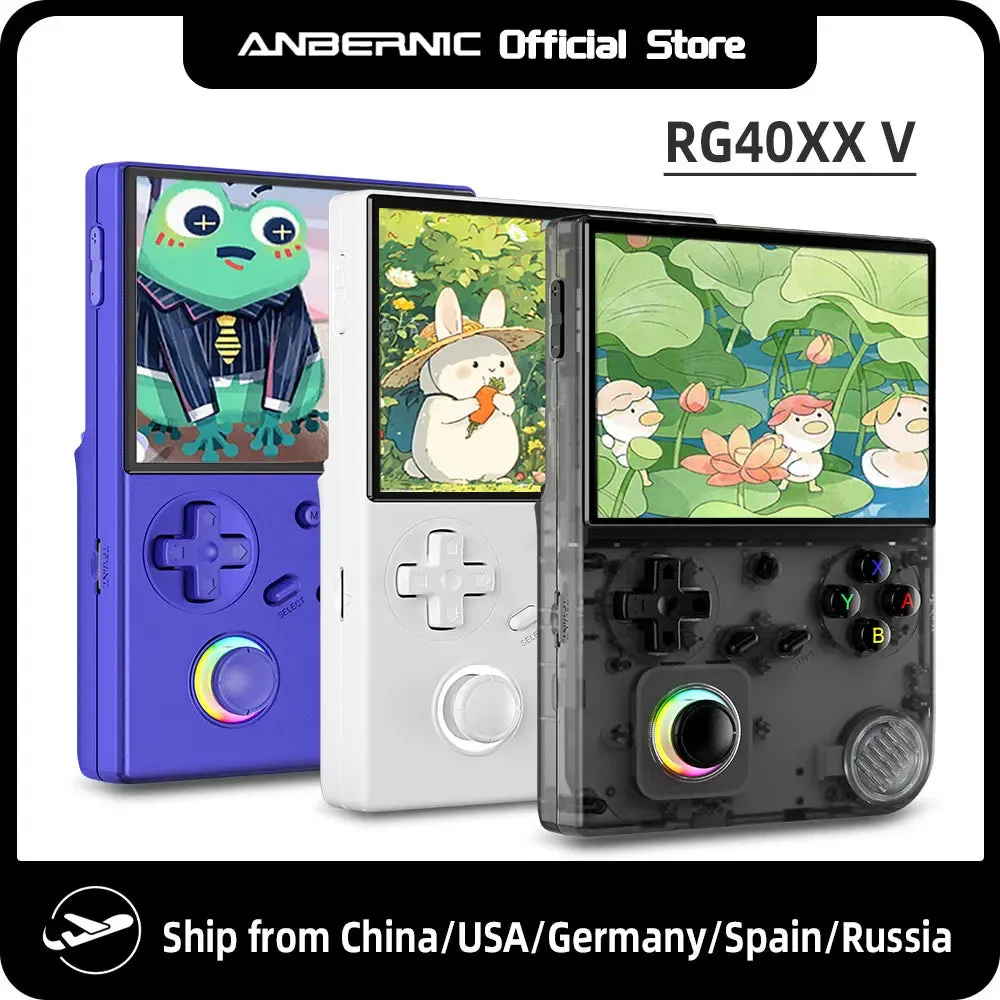 ANBERNIC RG 40XXV 64 Bit Linux Retro Handheld Game Console 4.0'' IPS Screen Supports 5G WiFi Bluetooth HD-Support Output RG40XXV