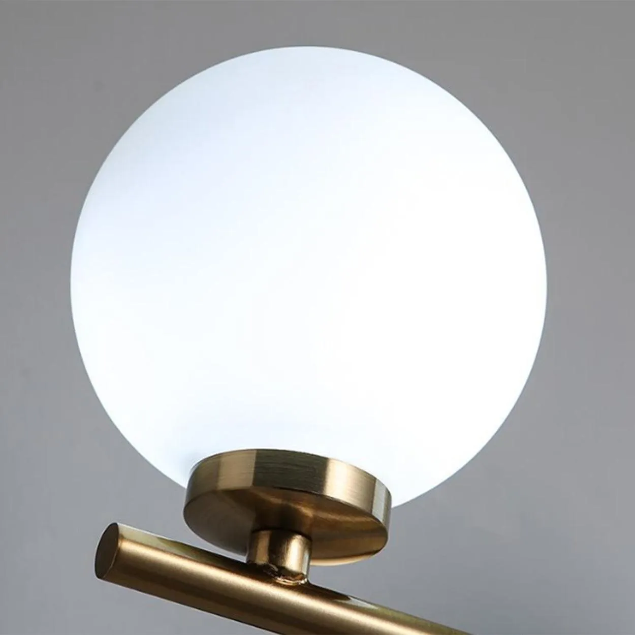 ANKUR DALTON CONTEMPORARY TWIN GLOBE LIGHT MILKY WHITE GLOBE GLASS SHADE WALL LIGHT VANITY LIGHT IN GOLD