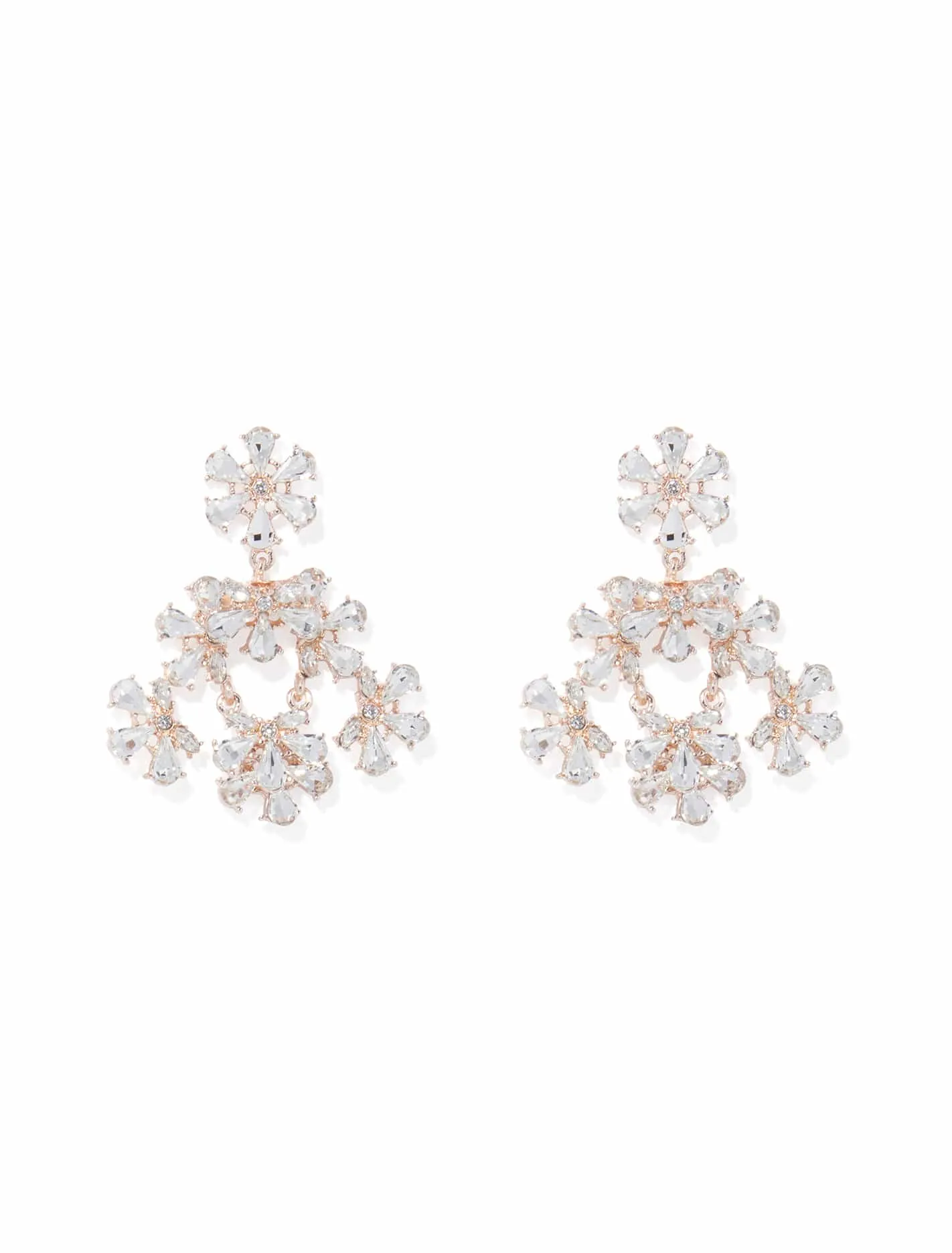 Ann Crystal Flower Drop Earrings