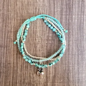 Aqua amathis/eyes/925 silver bracelet