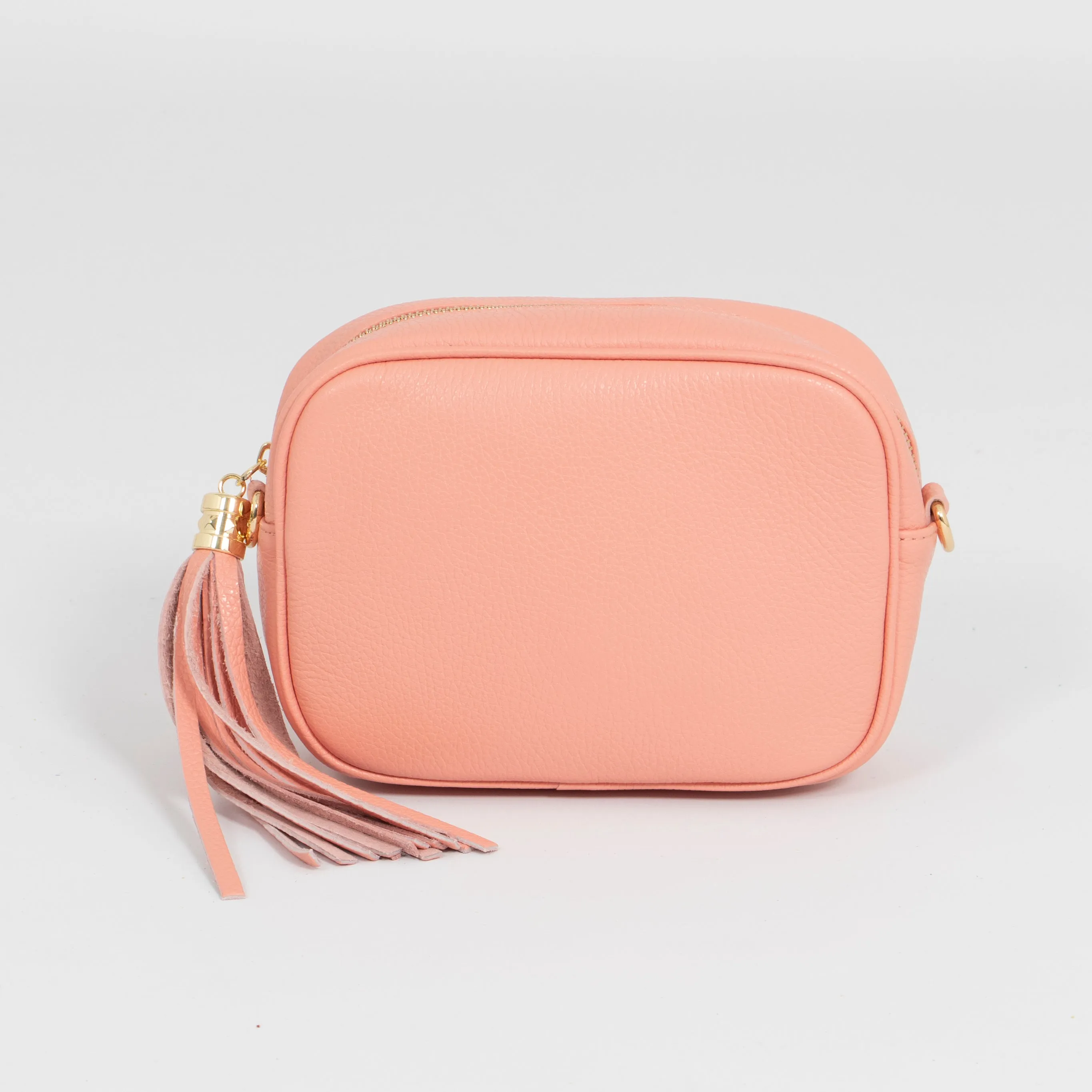 Beau - Italian Leather Crossbody Bag - Nude, Pebbled