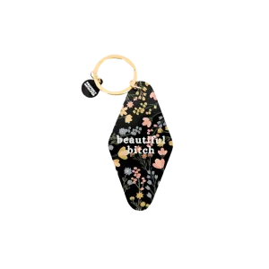 Beautiful Bitch Floral Keychain