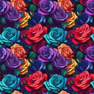 Beautiful Colorful Roses Fabric