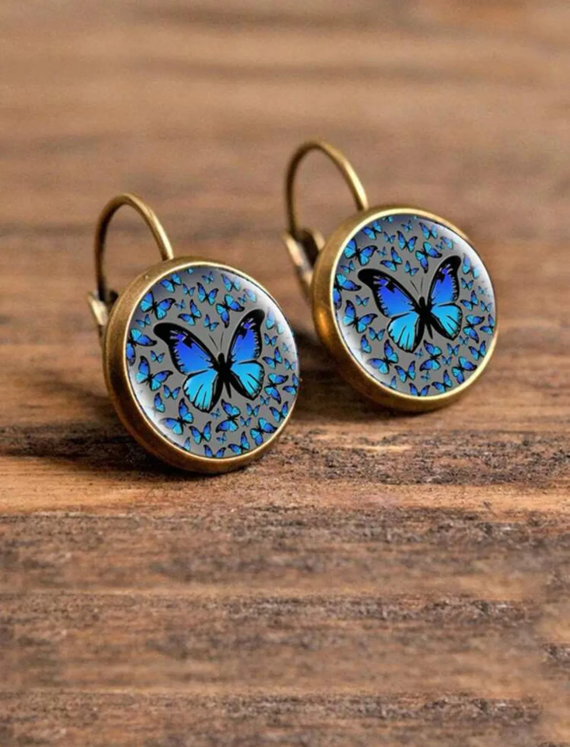 Beautiful Round Butterfly Earrings