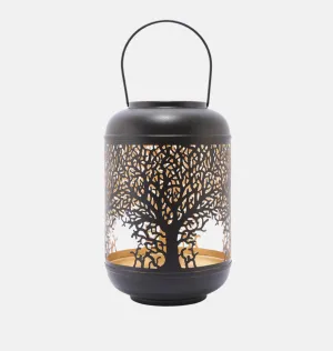 Black & Gold Candle Lantern Large