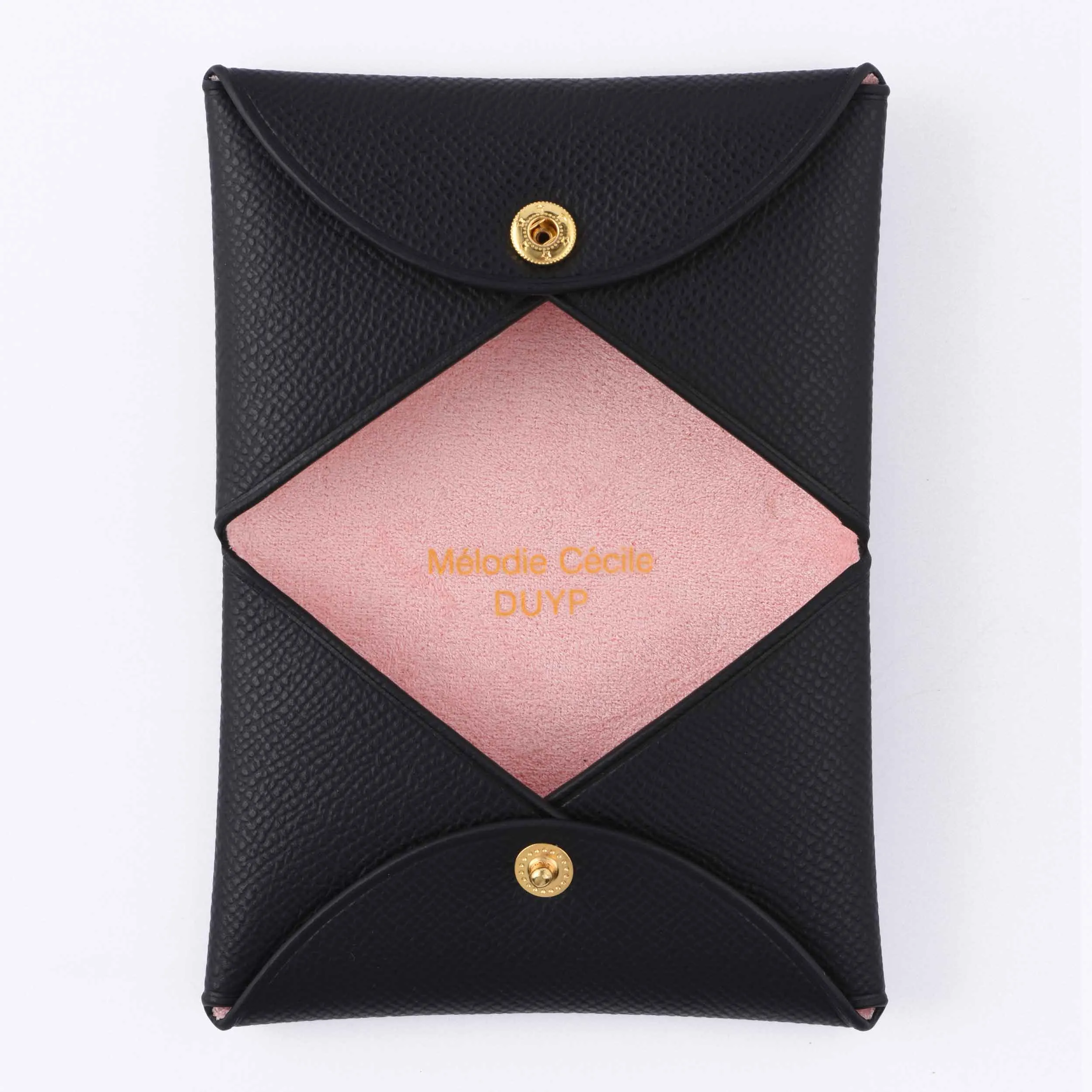 BLACK EPSOM LEATHER "CORSICA" CARD HOLDER