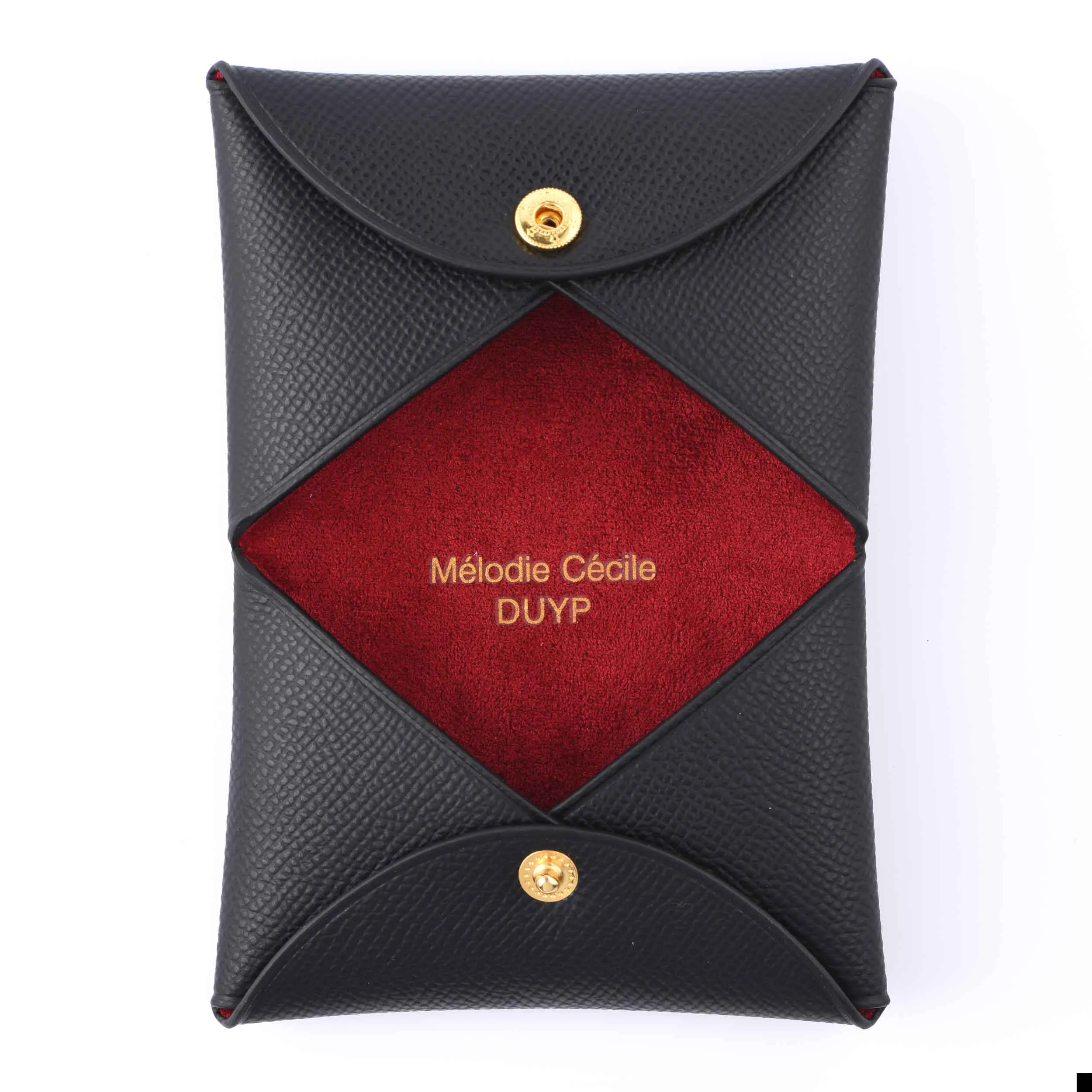 BLACK EPSOM LEATHER "CORSICA" CARD HOLDER