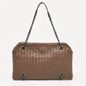 Bottega Veneta Brown Intrecciato Leather Duo Shoulder Bag