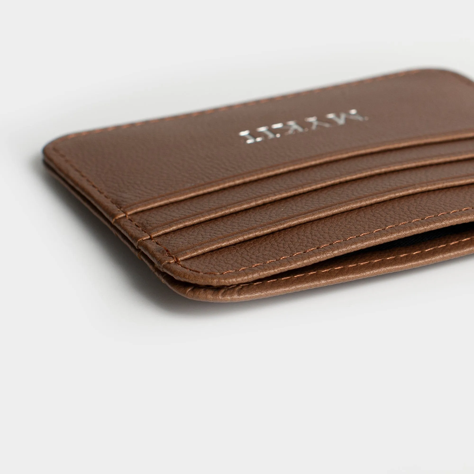 Brown Grain Texture Personalized Card Holder