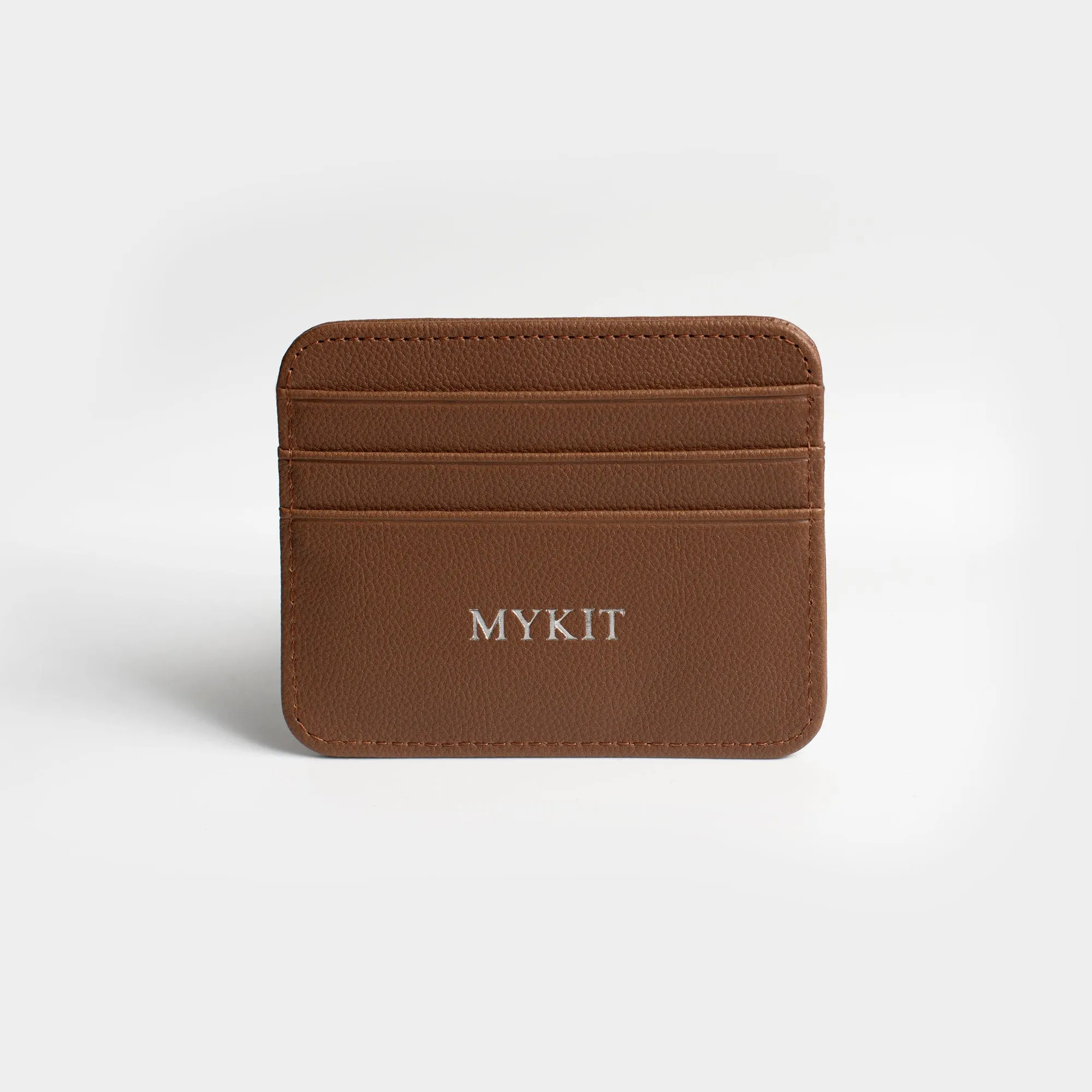 Brown Grain Texture Personalized Card Holder