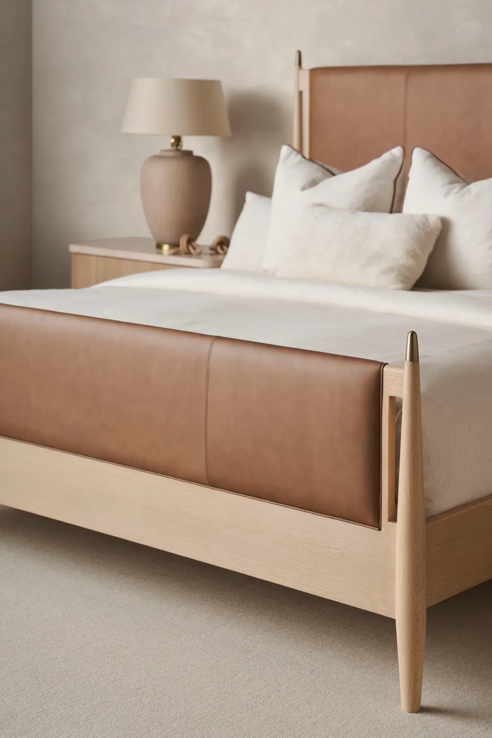 Brown Leather Bed | Caracole Rhythm