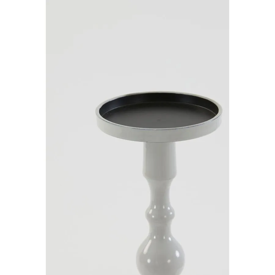 CANDLE HOLDER Ø11X54 CM SHEVA SHINY LIGHT GREY