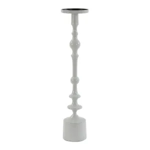 CANDLE HOLDER Ø11X54 CM SHEVA SHINY LIGHT GREY