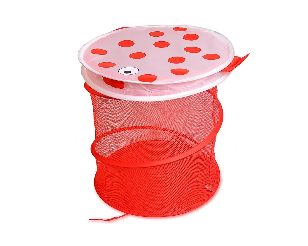 Cartoon Fish Foldable Pop-up Laundry Hamper - Red