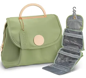 Chandelli Travel Toiletry Bag for Women for Travel Size Toiletries, Perfect Gifts for Mom, Coolest Gifts for Women Who Have Everything, Great Hanging Makeup & Cosmetic Bag Too (Sage Green, Medium)