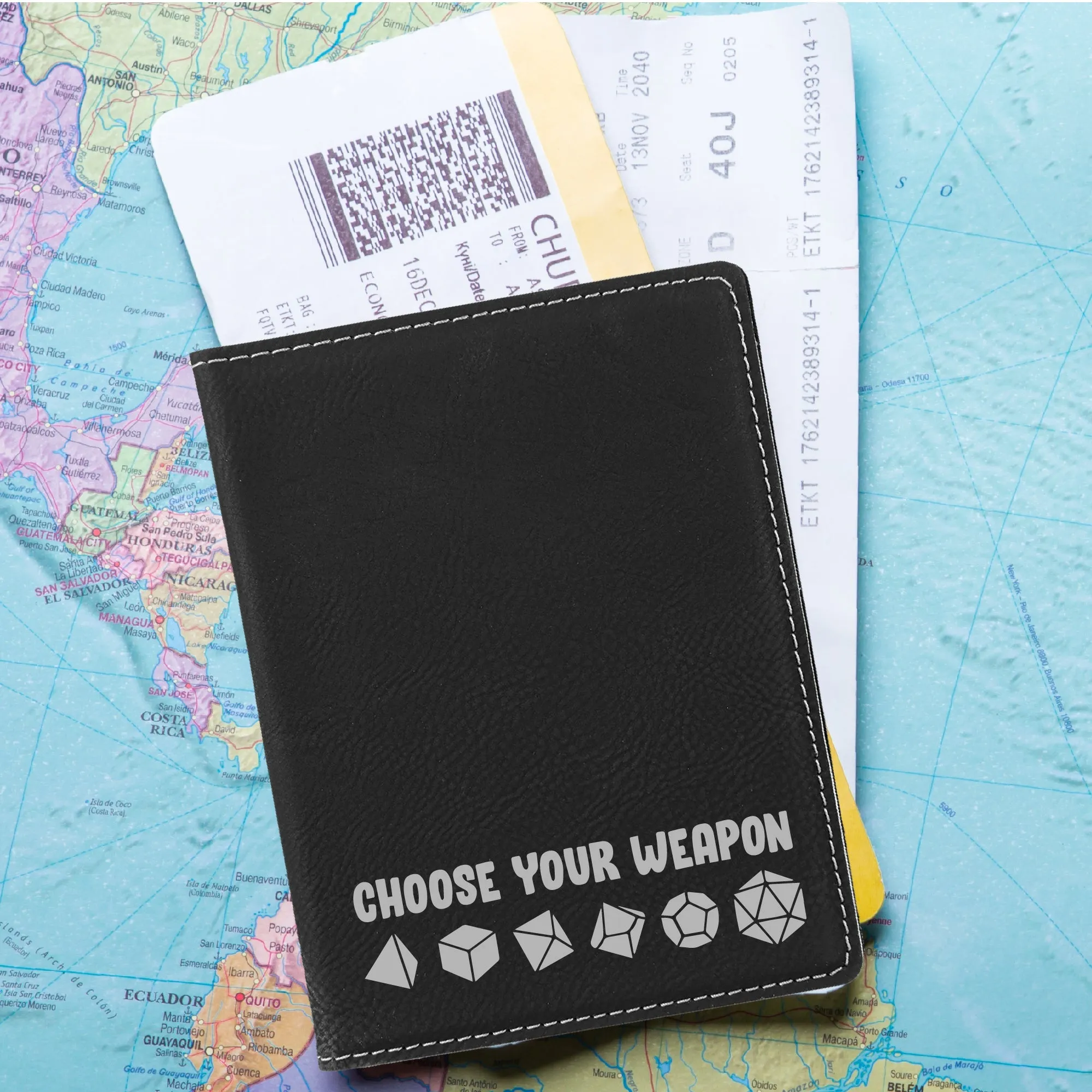 Choose Your Weapon Dice Passport Holder