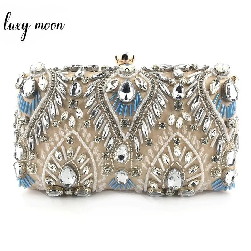 Clutch handbag Luxury Diamond Rhinestone Clutch Bags Exquisite Female clutches Pearls Beaded Chain Handbags Wedding Purse Shouler Bag