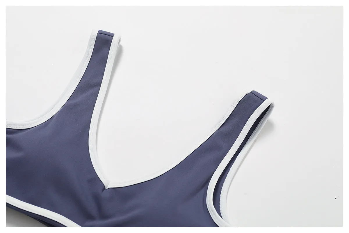 Colorblock Wide-Strap Sports Bra